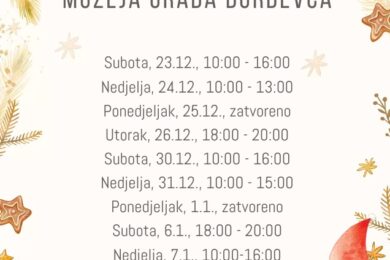 Radno vrijeme Muzeja grada Đurđevca za vrijeme blagdana