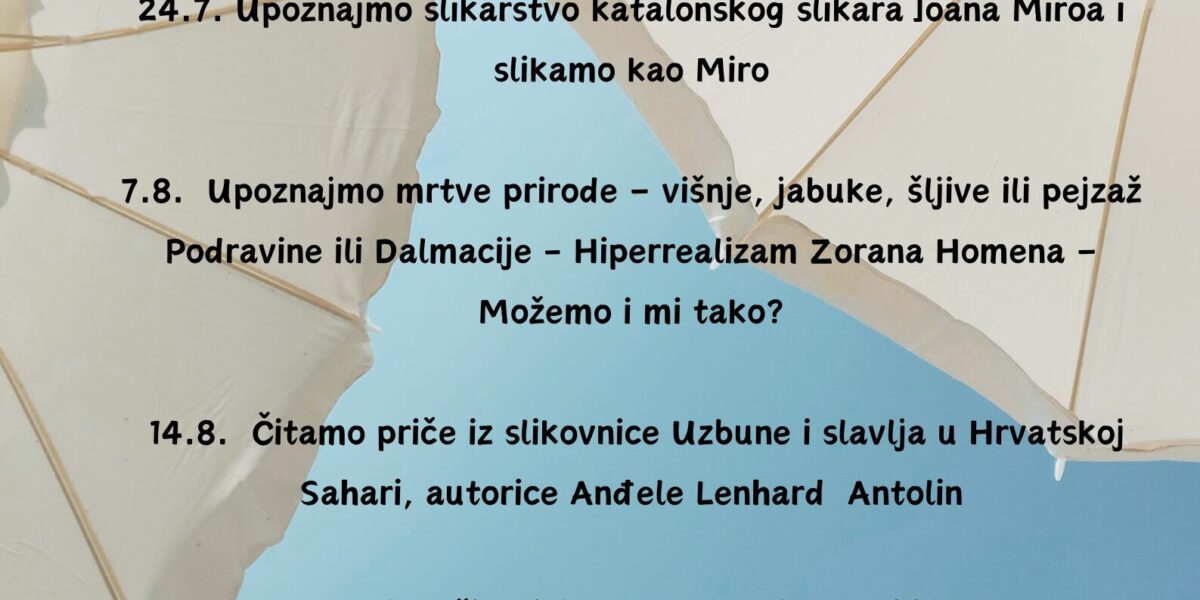 Ljetne družionice u Muzeju Grada Đurđevca 2024. srijedom 10:00 – 11:30
