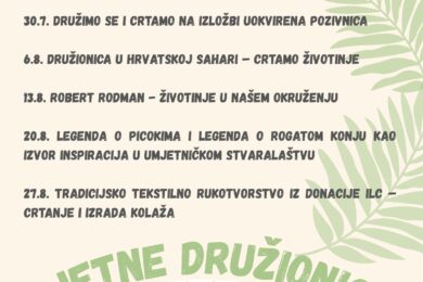 Ljetne družionice u Muzeju Grada Đurđevca 2025. srijedom 10:00 – 11:30