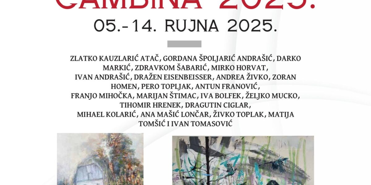 Pozivnica na otvorenje izložbe Rotary Cluba Koprivnica „Čambina 2025.“