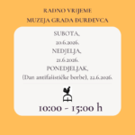Radno vrijeme Muzeja Grada Đurđevca